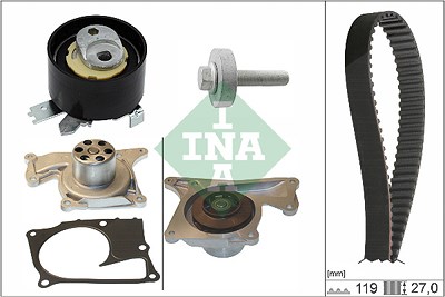 Ina Wasserpumpe + Zahnriemensatz [Hersteller-Nr. 530084330] für Dacia, Mercedes-Benz, Nissan, Renault von INA