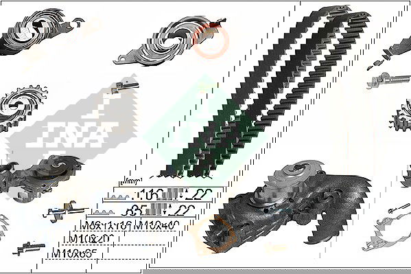 Wasserpumpe + Zahnriemensatz INA 530 0010 31 von INA