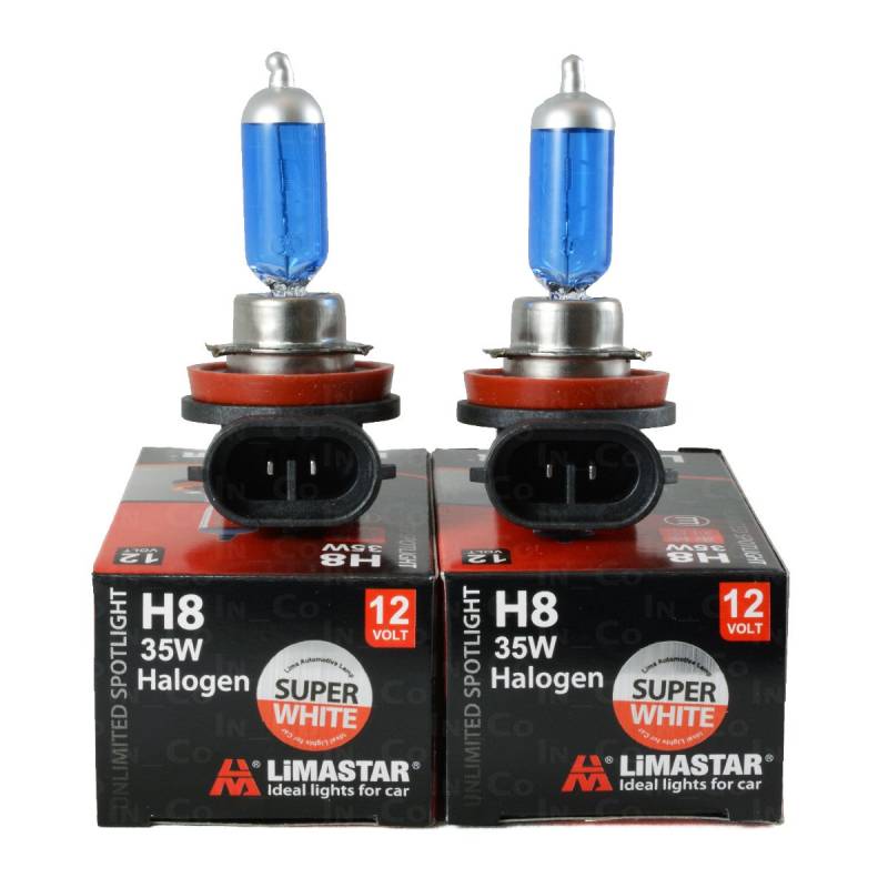 2x H8 12V 35W HALOGENLAMPE GLÜHLAMPE GLÜHBIRNE LAMPE BIRNE Original LIMASTAR XENON EFFEKT SUPER WHITE 1A von INBUSCO