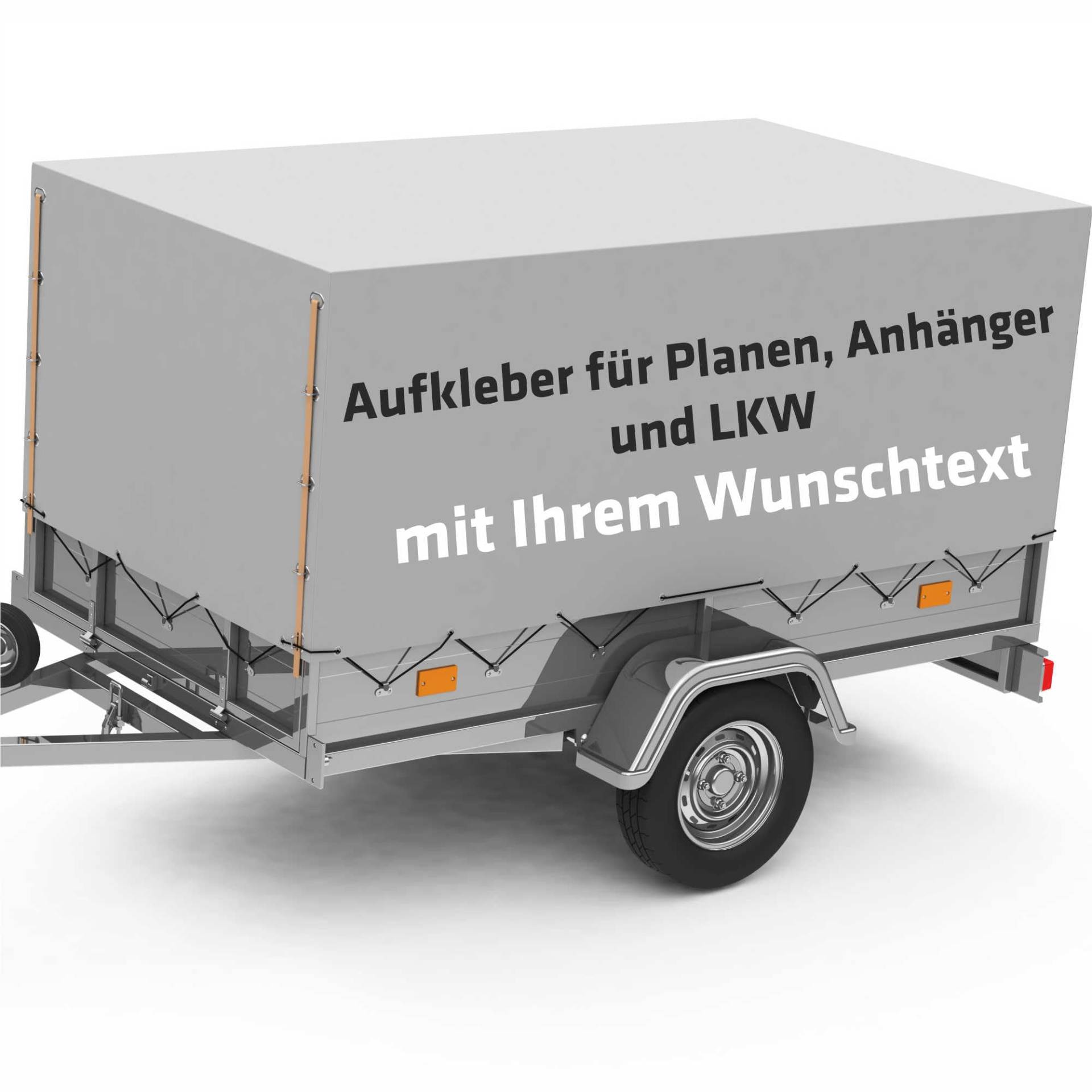 INDIGOS UG - Schriftzug Aufkleber Wunschtext - bis 160 cm - Autoaufkleber für Autoanhänger Zubehör - LKW Plane - Wunschtext für Anhängerplanen, LKWplanen, Werbeplanen & Gerüstplanen mehrzeilig von INDIGOS UG