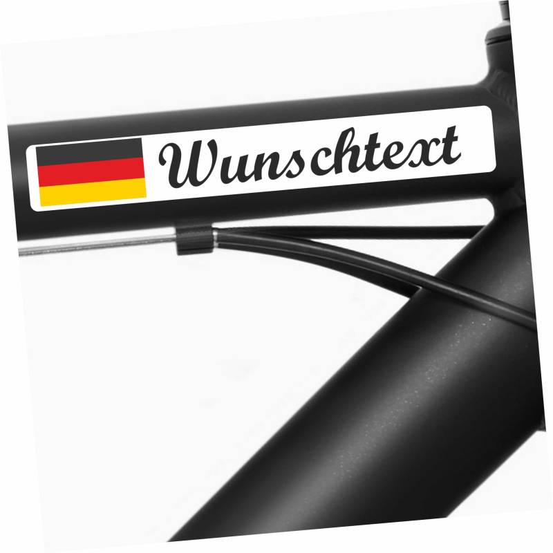 INDIGOS UG - Fahrrad Aufkleber Rahmen Deutschland - glatt - Fahrradaufkleber Fahne Sticker selbst gestalten - 13 Flaggen mit Wunschtext personalisiert - Namensaufkeber Erwachsene - Sport, Rennen von INDIGOS UG