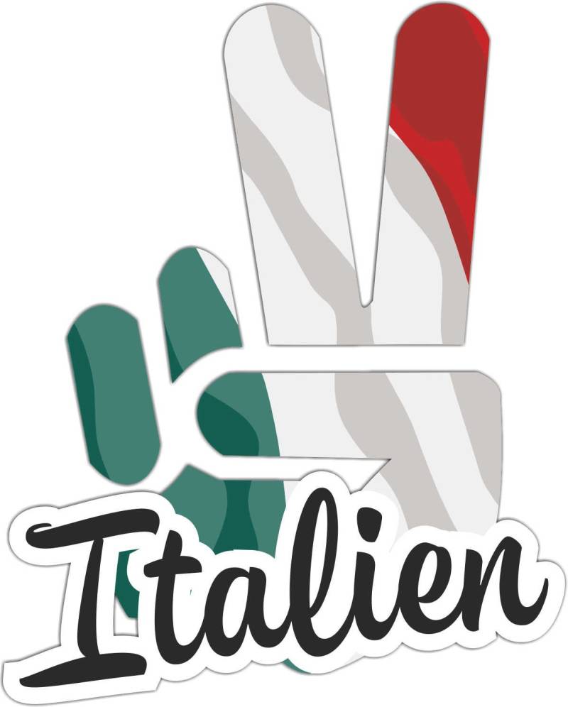 INDIGOS UG Auto Aufkleber Italien - Victory - Sieg - Autoaufkleber selbstklebend für Auto - Heckscheibe, Spoiler, Laptop, Sport - 10x8cm von INDIGOS UG