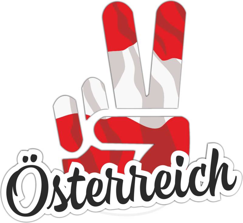 INDIGOS UG - Aufkleber - Autoaufkleber - Sticker - Österreich - Victory - Sieg - Heckscheibe, Kofferraum - 15x12 cm von INDIGOS UG