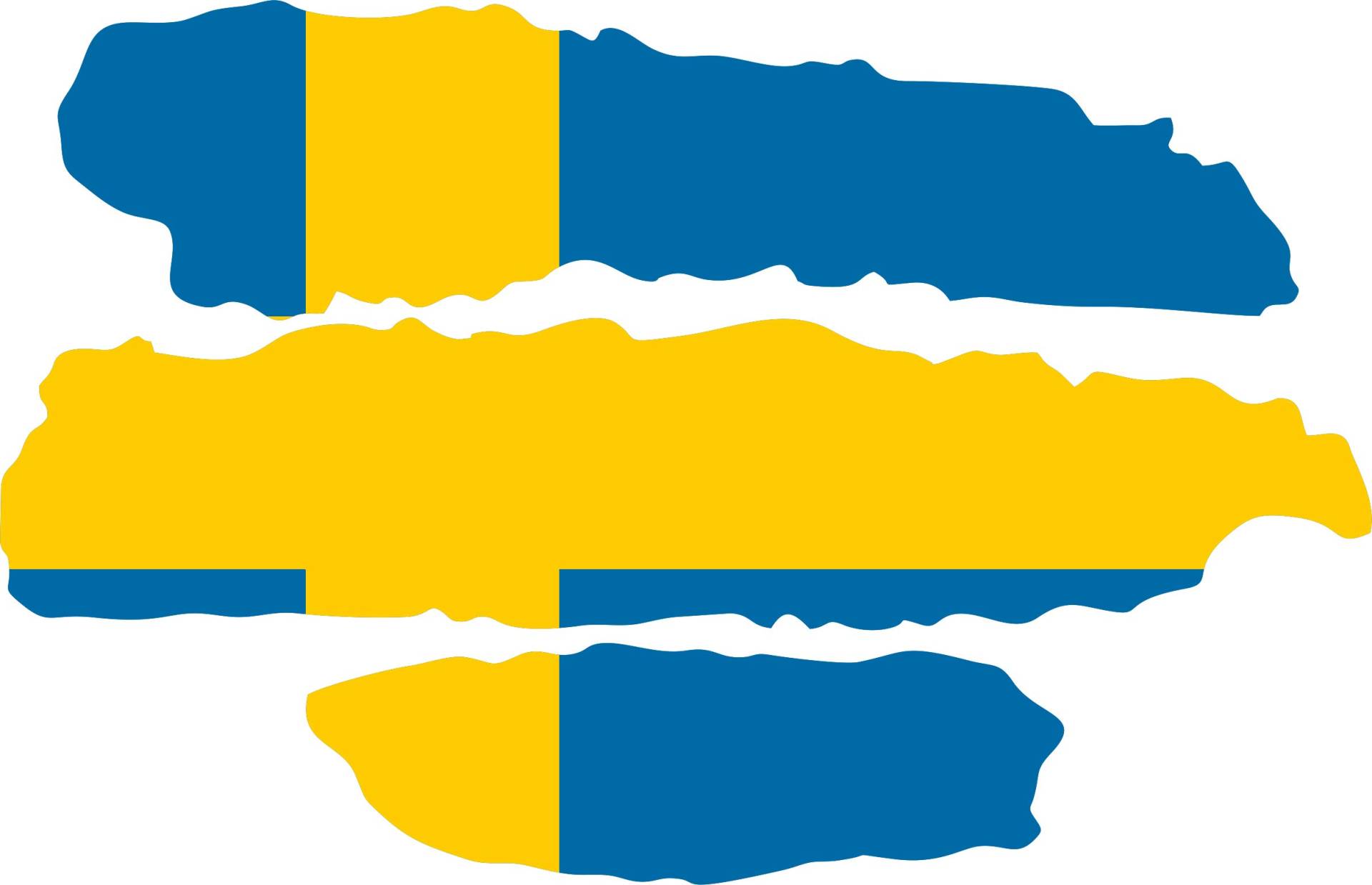 INDIGOS UG - Aufkleber - 1 Autoaufkleber - JDM - Die Cut - Auto - Fahne Schweden - Sweden - 3 Streifen - 70x50 mm - Heckscheibe - Heckscheibenaufkleber Boot Auto Laptop Tuning Sticker LKW von INDIGOS UG