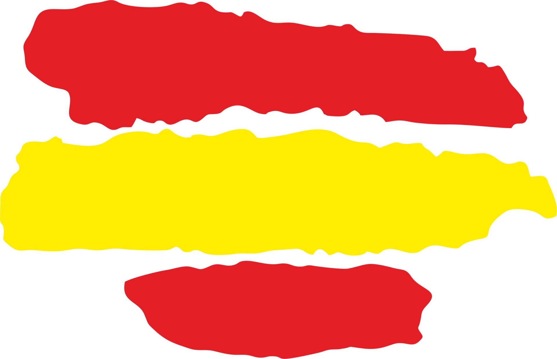 INDIGOS UG - Aufkleber - 1 Autoaufkleber - JDM - Die Cut - Auto - Fahne Spanien - Spain - 3 Streifen - 70x50 mm - Heckscheibe - Heckscheibenaufkleber Boot Auto Laptop Tuning Sticker LKW von INDIGOS UG