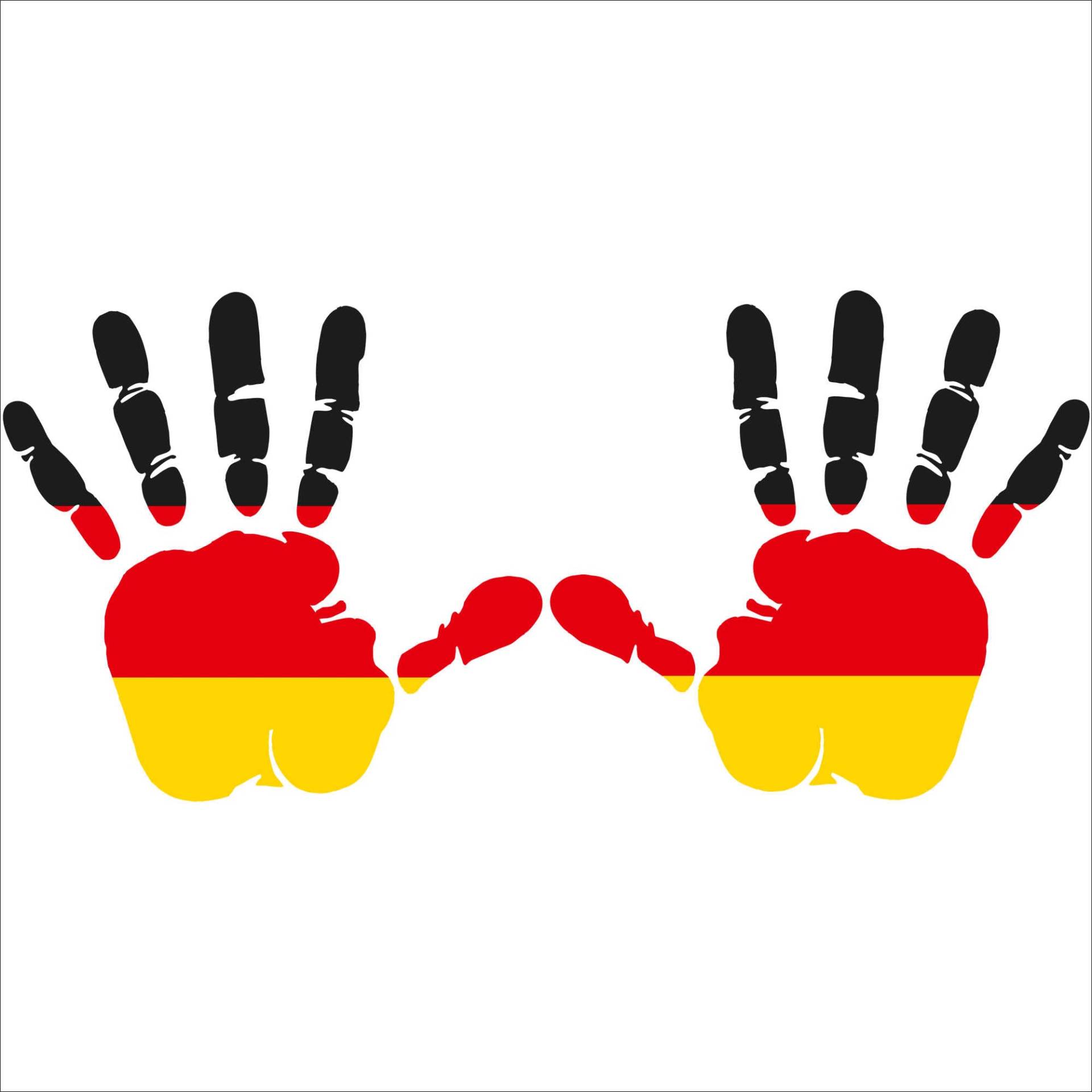 INDIGOS UG Aufkleber - Autoaufkleber - Deutschland - 2X Hand Set 10x9,5 cm - Heckscheibe - Heckscheibenaufkleber - Sticker Tuning Boot Auto Laptop LKW INDIGOS UG Aufkleber - Autoaufkleber - Deutschland - 2X Hand Set 10x9,5 cm - Heckscheibe - Heckscheibenaufkleber - Sticker Tuning Boot Auto Laptop LKW von INDIGOS UG