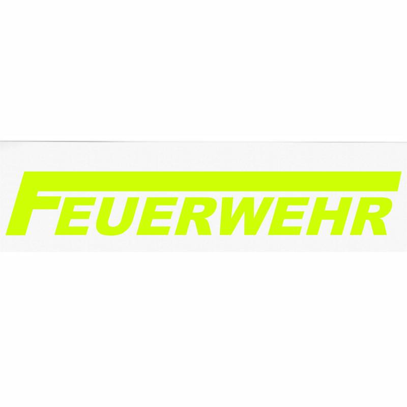 INDIGOS UG - Aufkleber - Autoaufkleber - Feuerwehr - Neongelb 300 mm - selbstklebend - Sticker - für Auto, LKW, Boot, löschen - Bergen - Tuning - Heckscheibe von INDIGOS UG