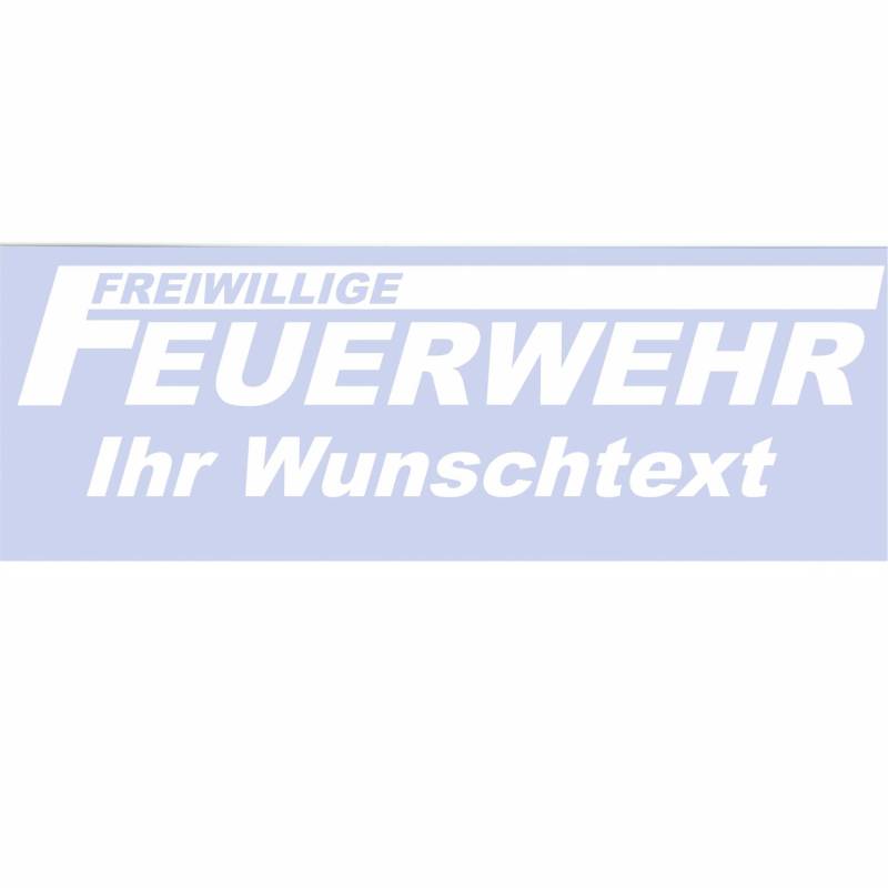 INDIGOS UG - Aufkleber - Autoaufkleber - Freiwillige Feuerwehr mit Wunschtext individuell personalisiert - weiß 500 mm - selbstklebend - Auto, LKW, Boot, löschen - Bergen - Tuning - Heckscheibe von INDIGOS UG