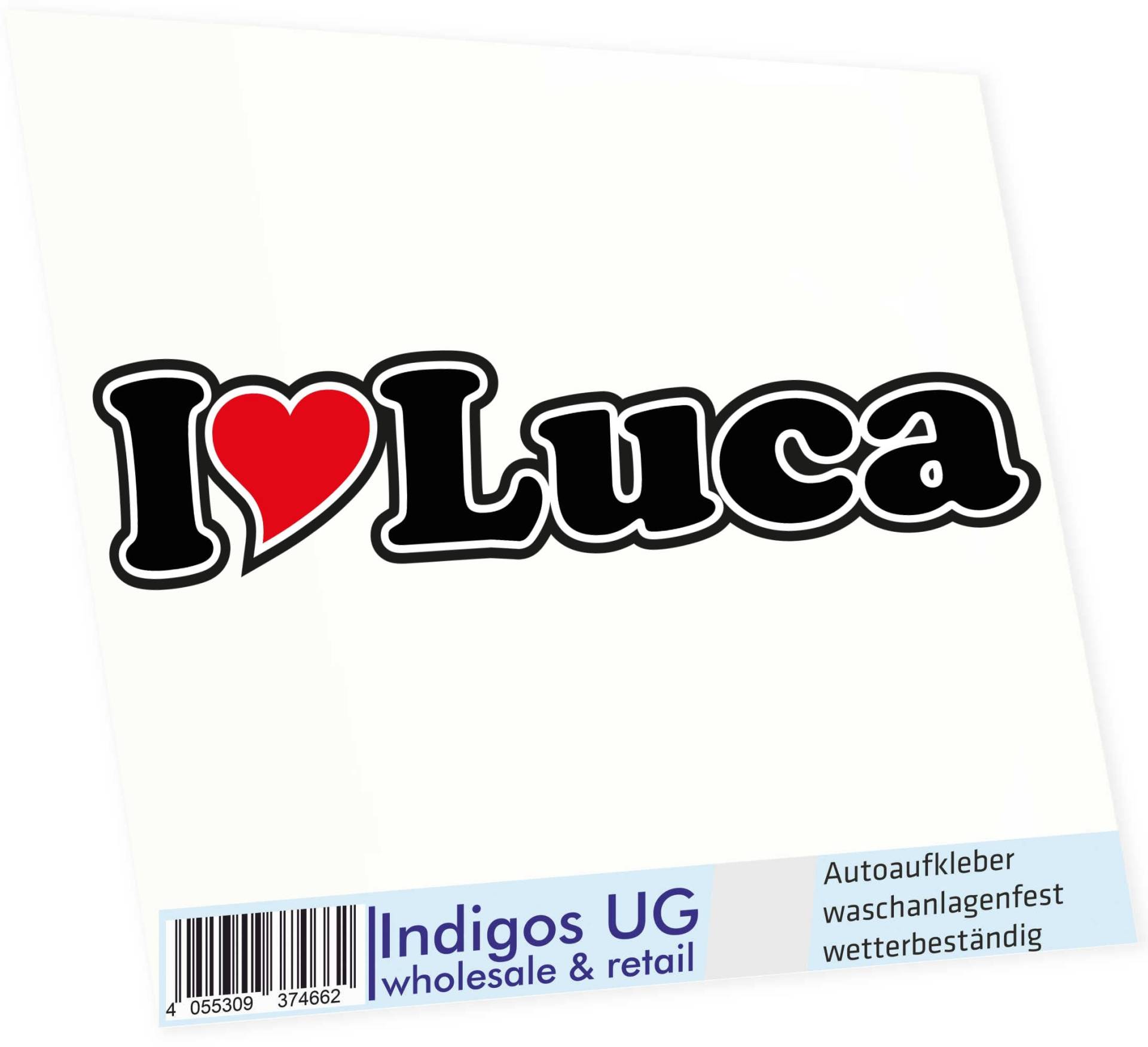 INDIGOS UG - Aufkleber - Autoaufkleber I Love Heart - Ich Liebe mit Herz 15 cm - I Love Luca - Auto LKW Truck - Sticker mit Namen vom Mann Frau Kind INDIGOS UG - Aufkleber - Autoaufkleber I Love Heart - Ich Liebe mit Herz 15 cm - I Love Luca - Auto LKW Truck - Sticker mit Namen vom Mann Frau Kind von INDIGOS UG