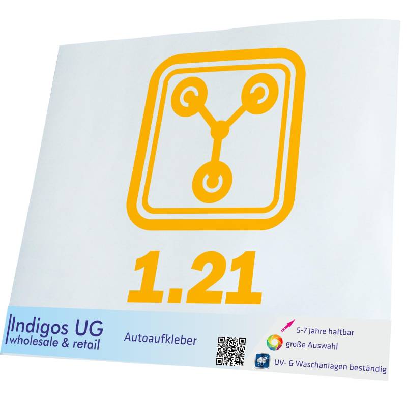 INDIGOS UG Auto Aufkleber Auto - 160x120 mm - Flux Jan 21 - gelb - Selbstklebender Sticker für Auto, Fenster, Bus oder LKW - UV-beständig & wetterfest von INDIGOS UG