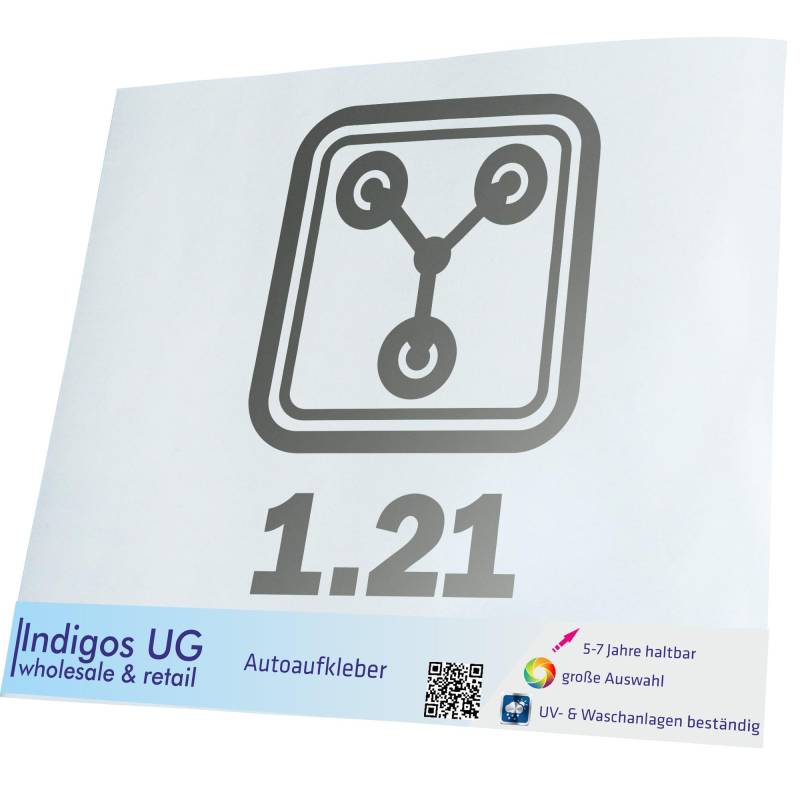 INDIGOS UG Auto Aufkleber Auto - 200x150 mm - Flux Jan 21 - Silber - Selbstklebender Sticker für Auto, Fenster, Bus oder LKW - UV-beständig & wetterfest von INDIGOS UG