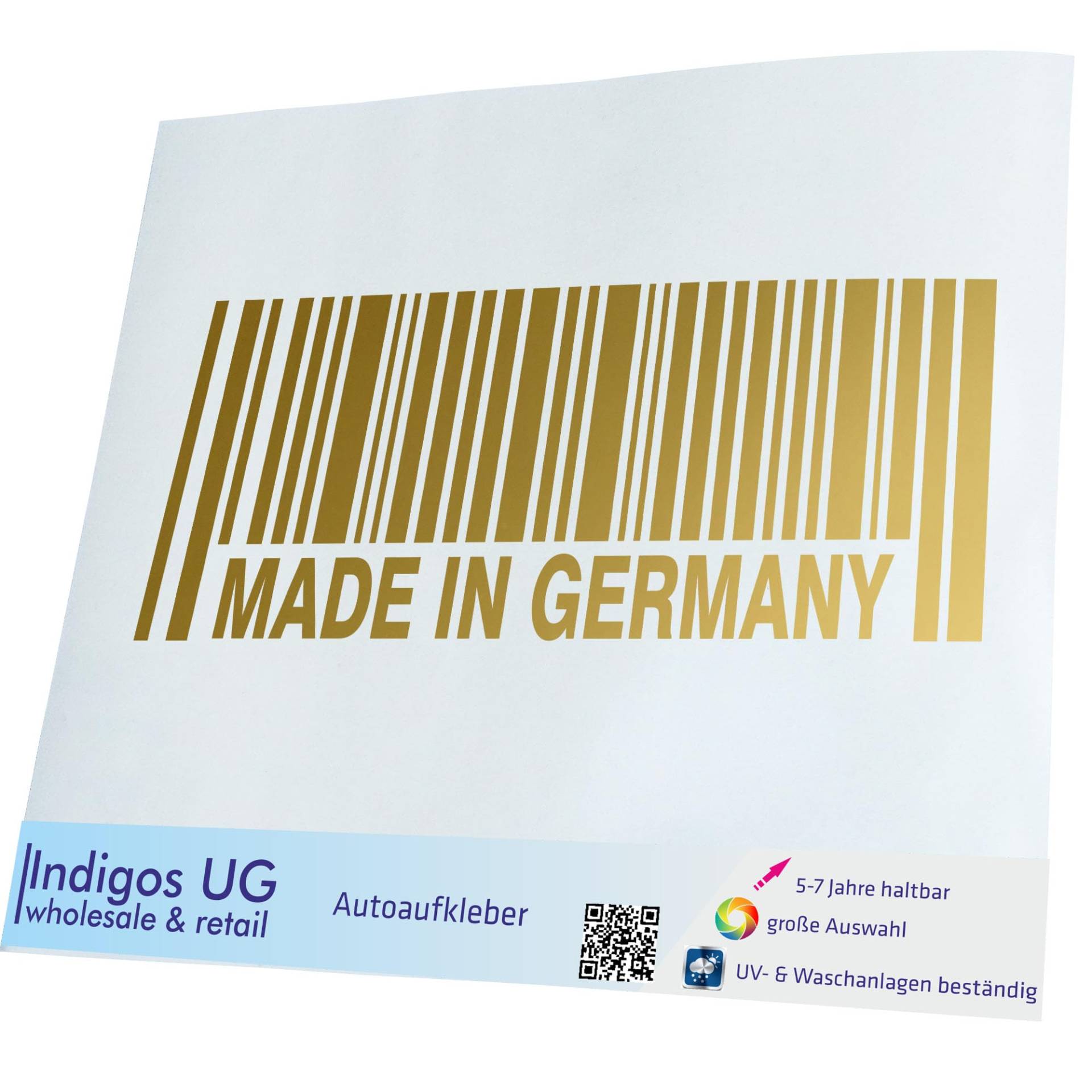 INDIGOS UG Aufkleber - Autoaufkleber - JDM - Die Cut - Auto - 300x114 mm - Made in Germany - Gold - Heckscheibe - Heckscheibenaufkleber - Sticker - Tuning von INDIGOS UG