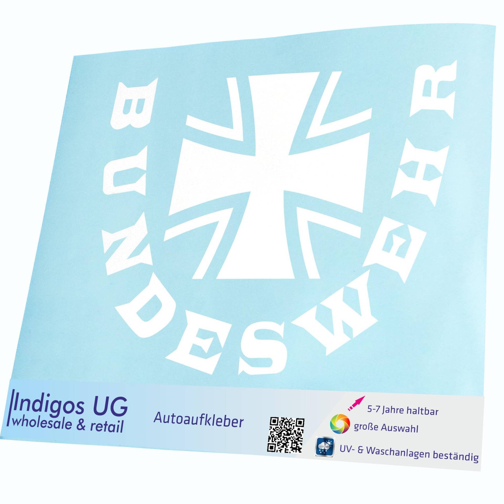 INDIGOS UG Auto Aufkleber Auto - 300x400 mm - Bundeswehr - weiß - Selbstklebender Sticker für Auto, Fenster, Bus oder LKW - UV-beständig & wetterfest INDIGOS UG Auto Aufkleber Auto - 300x400 mm - Bundeswehr - weiß - Selbstklebender Sticker für Auto, Fenster, Bus oder LKW - UV-beständig & wetterfest von INDIGOS UG