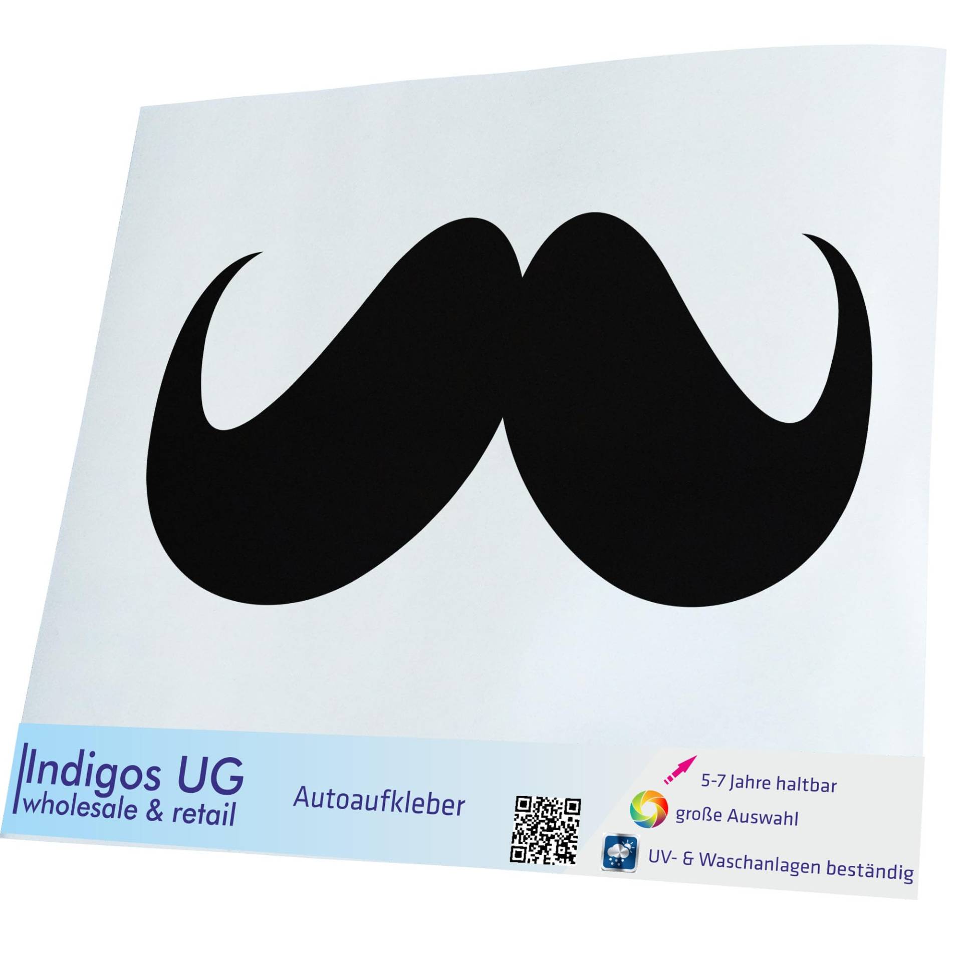 INDIGOS UG Auto Aufkleber Auto - 400x190 mm - Moustache - Bart - schwarz - Selbstklebender Sticker für Auto, Fenster, Bus oder LKW INDIGOS UG Auto Aufkleber Auto - 400x190 mm - Moustache - Bart - schwarz - Selbstklebender Sticker für Auto, Fenster, Bus oder LKW von INDIGOS UG