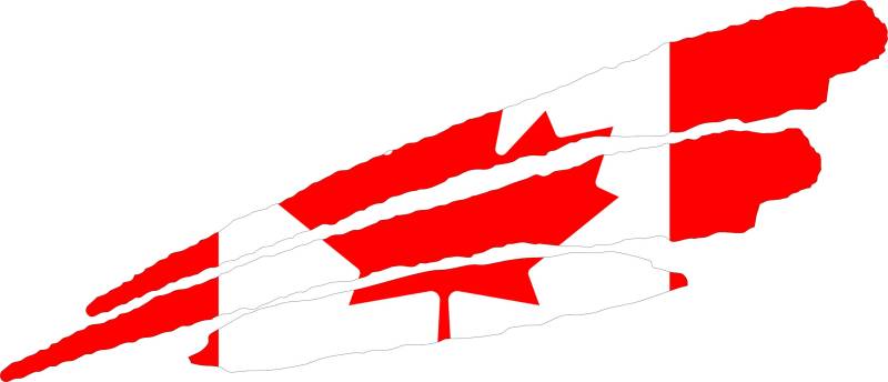 INDIGOS UG - Aufkleber - Autoaufkleber - JDM - Die Cut - Auto - Fahne Kanada - Canada - 3 Streifen - 110x30 mm - Heckscheibe - Heckscheibenaufkleber Boot Auto Laptop Tuning Sticker LKW von INDIGOS UG