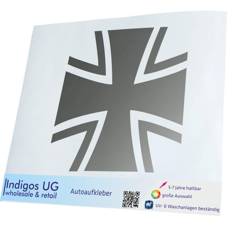 INDIGOS UG Auto Aufkleber Auto - 150x150 mm - Bundeswehr - Silber - Selbstklebender Sticker für Auto, Fenster, Bus oder LKW - UV-beständig & wetterfest von INDIGOS UG