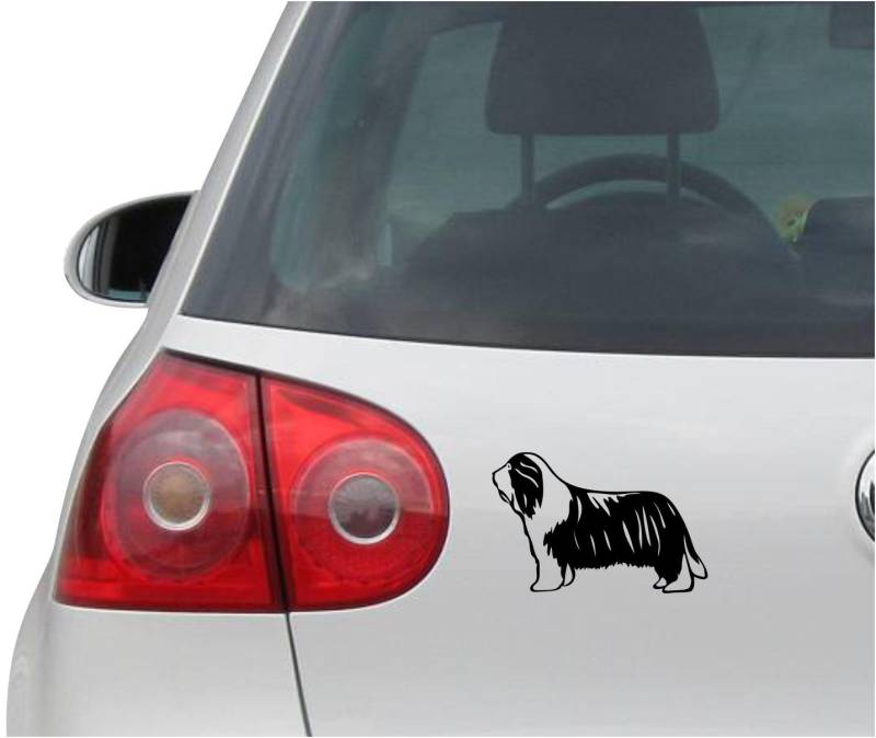 INDIGOS UG Auto Aufkleber Bearded Collie - Hund schwarz - 139mmx91mm - Autoaufkleber - Tuning - Sticker - Heckscheibe - Fahrrad - Motorrad - UV beständig von INDIGOS UG