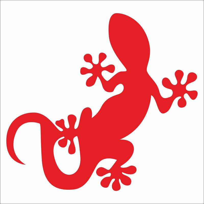 INDIGOS UG Aufkleber - Autoaufkleber - JDM - Die Cut - Gecko Lizards weiß Decal Auto Laptop Window Vinyl - Folie weiß Sticker - rot - 93mm x88mm von INDIGOS UG