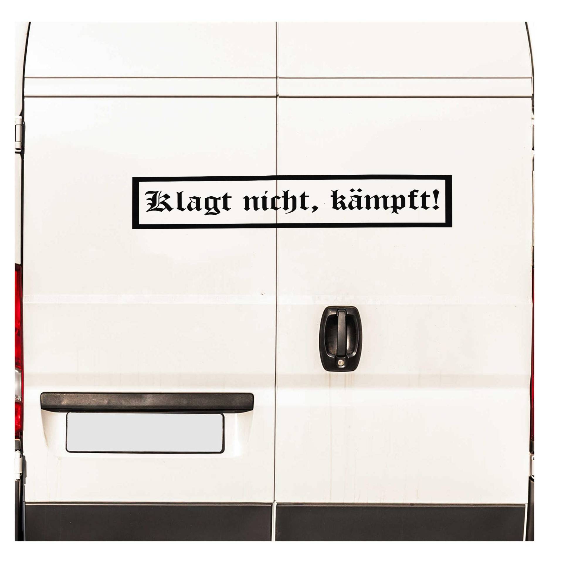 INDIGOS UG - Aufkleber - Autoaufkleber - JDM Die Cut - Klagt Nicht, kämpft! - 250x50mm schwarz - Fussball Deutschland Fight Männer - Tuning - Sticker - Heckscheibe - Auto - Fahrrad - Motorrad von INDIGOS UG