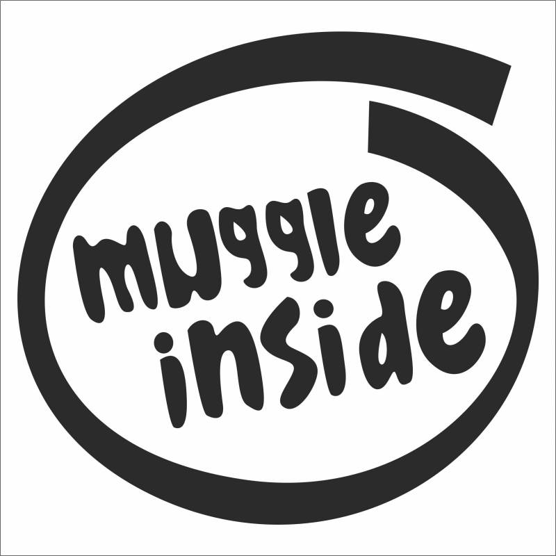 INDIGOS UG Aufkleber - Autoaufkleber - JDM - Die Cut - Muggle Inside Decal Auto Laptop Window Vinyl - Folie Sticker - schwarz - 93mmx88mm von INDIGOS UG