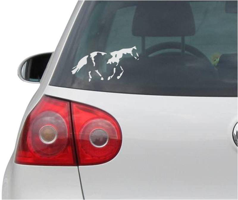 INDIGOS UG Aufkleber - Autoaufkleber - JDM - Die Cut - Paint Pferd Decal Auto Laptop Window Vinyl - Folie Sticker - Silber - 149mmx78mm von INDIGOS UG