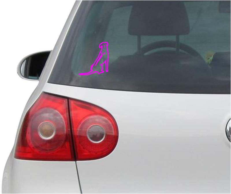 INDIGOS UG Auto Aufkleber Rhodesian Ridgeback Hund pink - 88mmx 99mm - Autoaufkleber - Tuning - Sticker - Heckscheibe - Fahrrad - Motorrad - UV beständig von INDIGOS UG