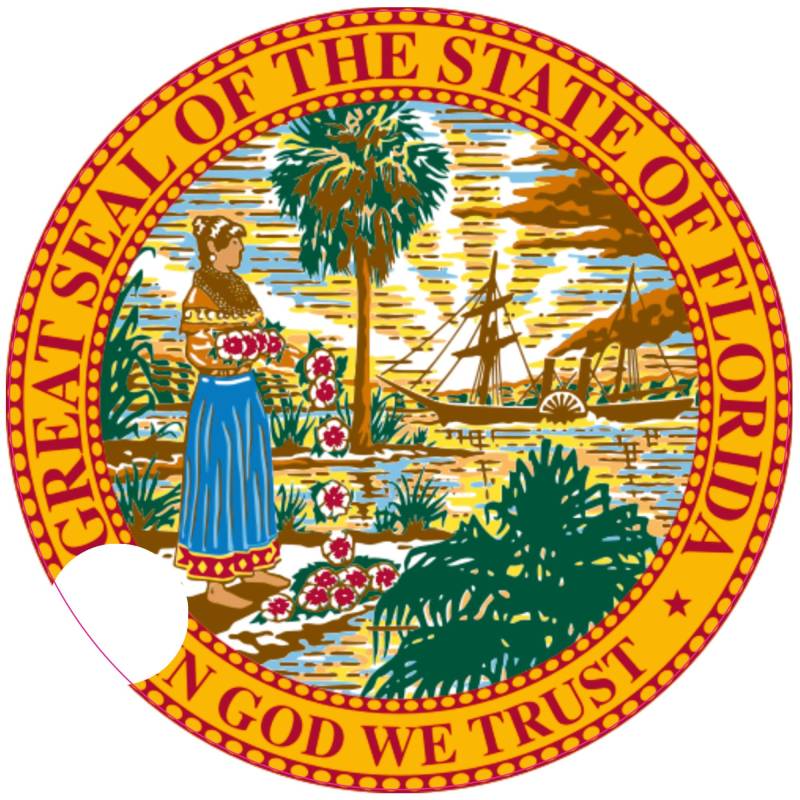 INDIGOS UG Auto Aufkleber Florida FL State Seal Bumper Sticker 101mmx101mm von INDIGOS UG