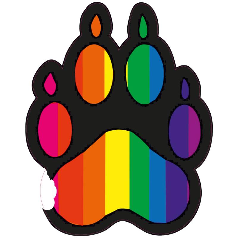 INDIGOS UG Aufkleber Autoaufkleber JDM Die Hart - Gay Pride Rainbow Bear Paw Print Bumper Sticker 101mmX127mm von INDIGOS UG