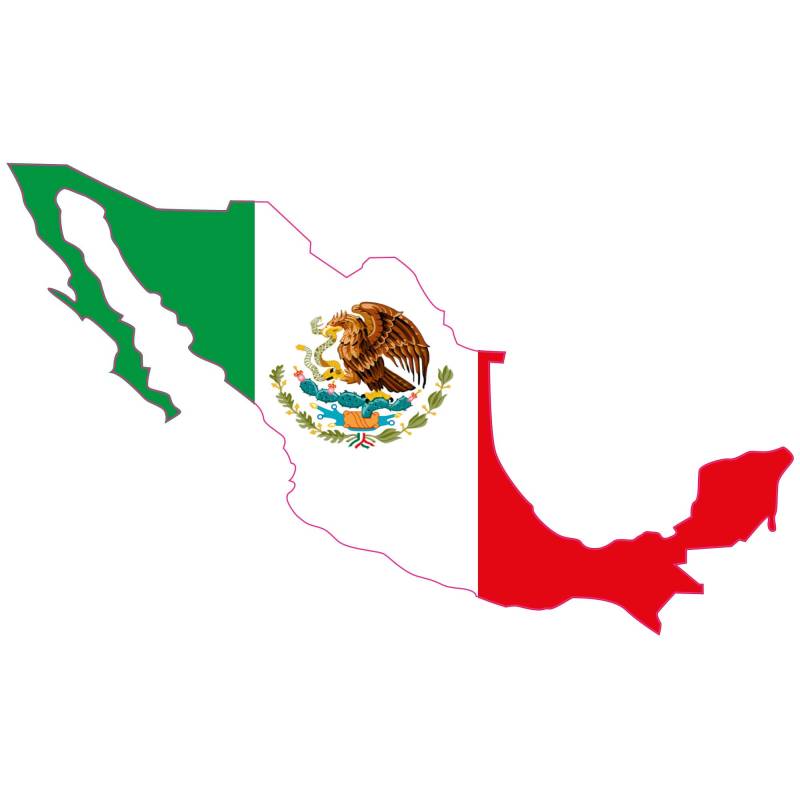 INDIGOS UG Aufkleber Autoaufkleber JDM Die Hart - Mexico Map Flag car Bumper Window Sticker 127mmx76mm von INDIGOS UG