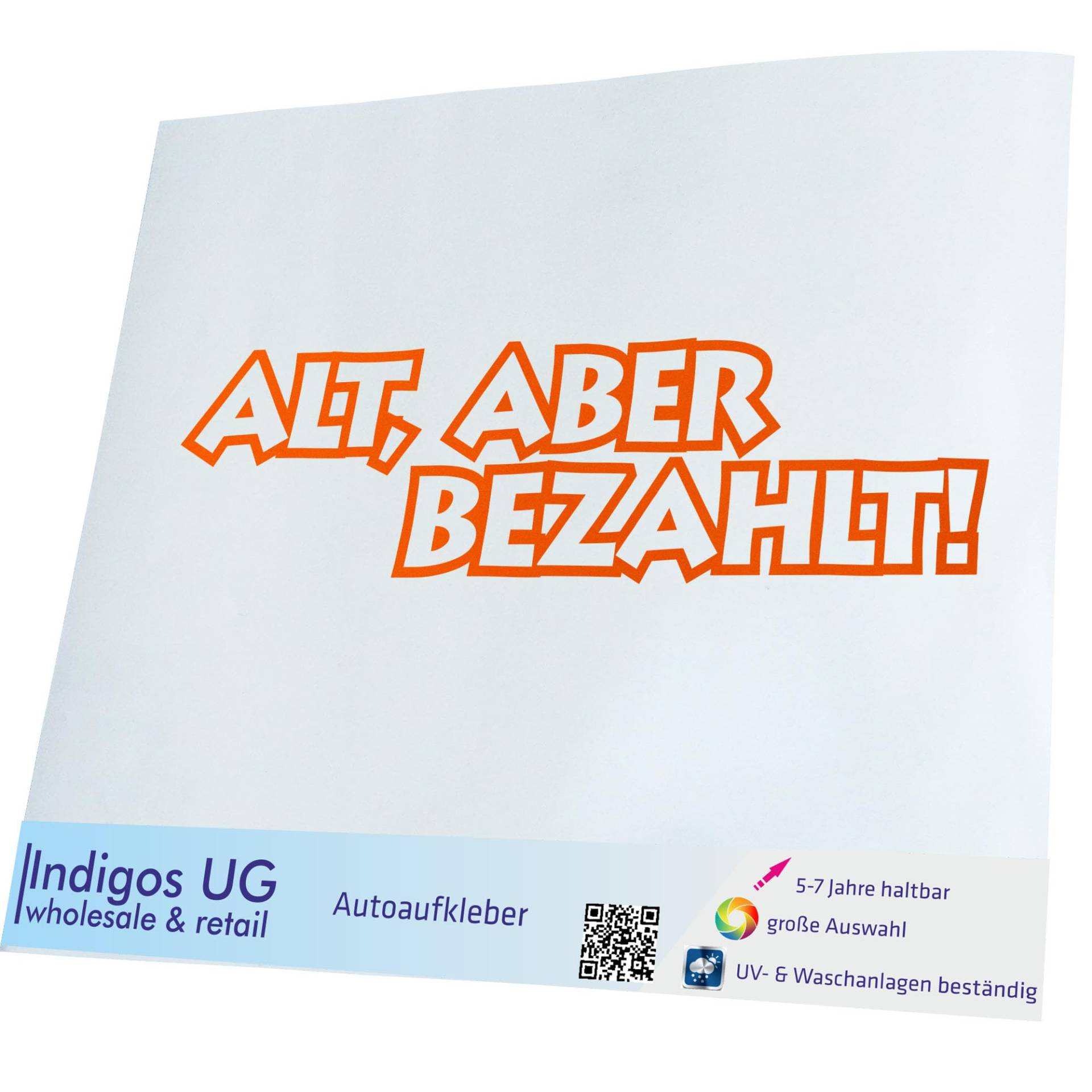 INDIGOS UG Auto Aufkleber Alt Aber bezahlt Oldschool Ratte Kiste - 300x78mm orange - Selbstklebender Sticker für Auto, Fenster, Bus oder LKW - Tuning INDIGOS UG Auto Aufkleber Alt Aber bezahlt Oldschool Ratte Kiste - 300x78mm orange - Selbstklebender Sticker für Auto, Fenster, Bus oder LKW - Tuning von INDIGOS UG