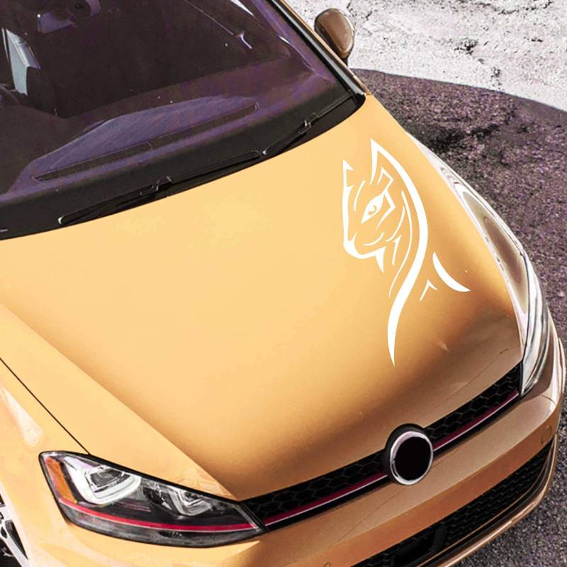 INDIGOS UG Auto Aufkleber Luxury Kitty 45cm x 22cm Weiß - Heckscheibe - Autoaufkleber selbstklebend - UV- & waschanlagen beständig - Tuning - Spoiler - Sticker von INDIGOS UG