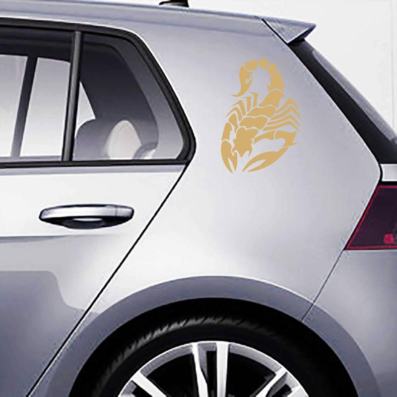 INDIGOS UG Aufkleber - Autoaufkleber-Set Skorpion 2 STK. je 30cm x 20cm Gold - Tuning Carystyling Heckscheibe Auto von INDIGOS UG