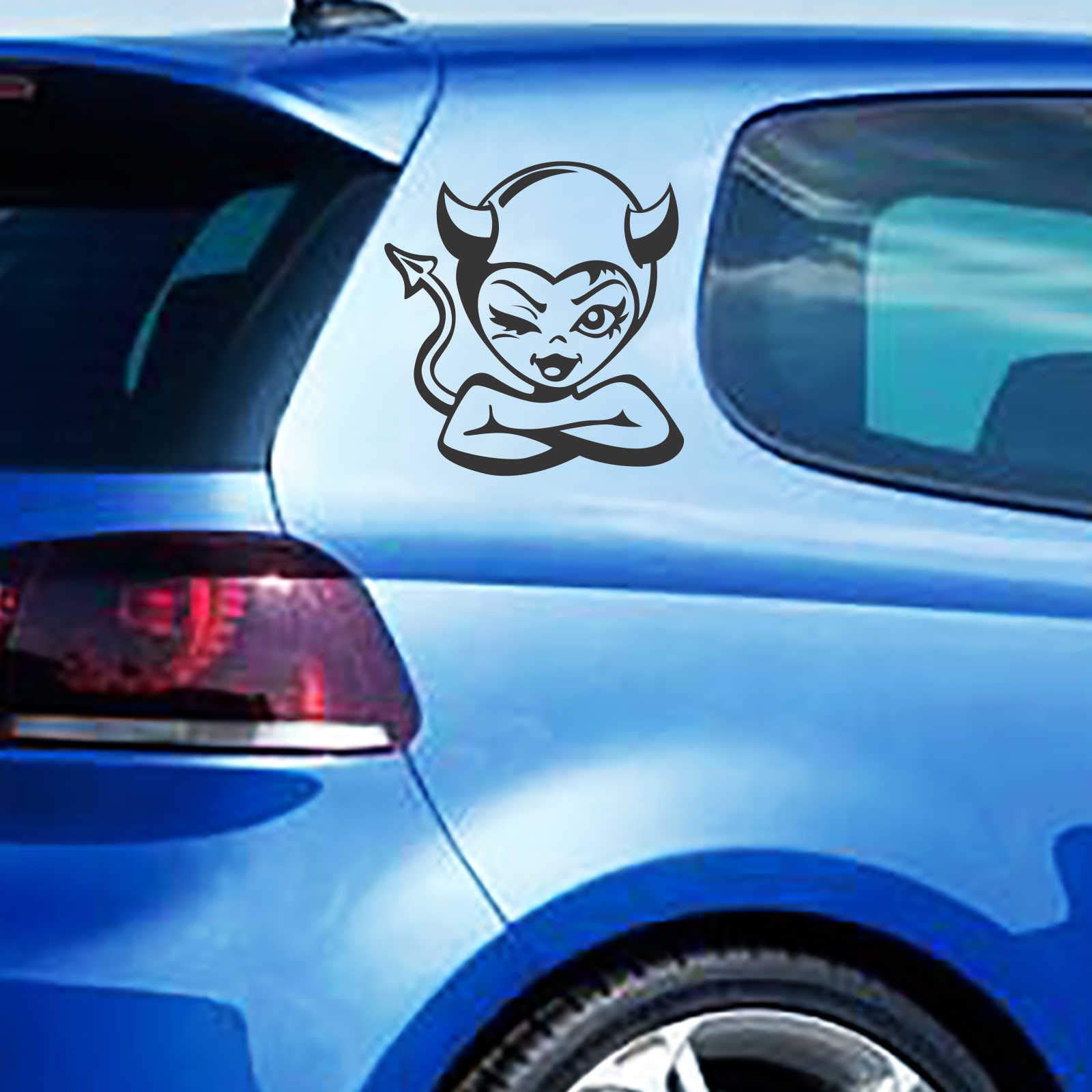 INDIGOS UG Auto Aufkleber Teufelchen, 2 Stück 25cm x 26cm schwarz Set - Heckscheibe - Autoaufkleber selbstklebend - UV- & waschanlagen beständig - Tuning - Spoiler - Sticker INDIGOS UG Auto Aufkleber Teufelchen, 2 Stück 25cm x 26cm schwarz Set - Heckscheibe - Autoaufkleber selbstklebend - UV- & waschanlagen beständig - Tuning - Spoiler - Sticker von INDIGOS UG