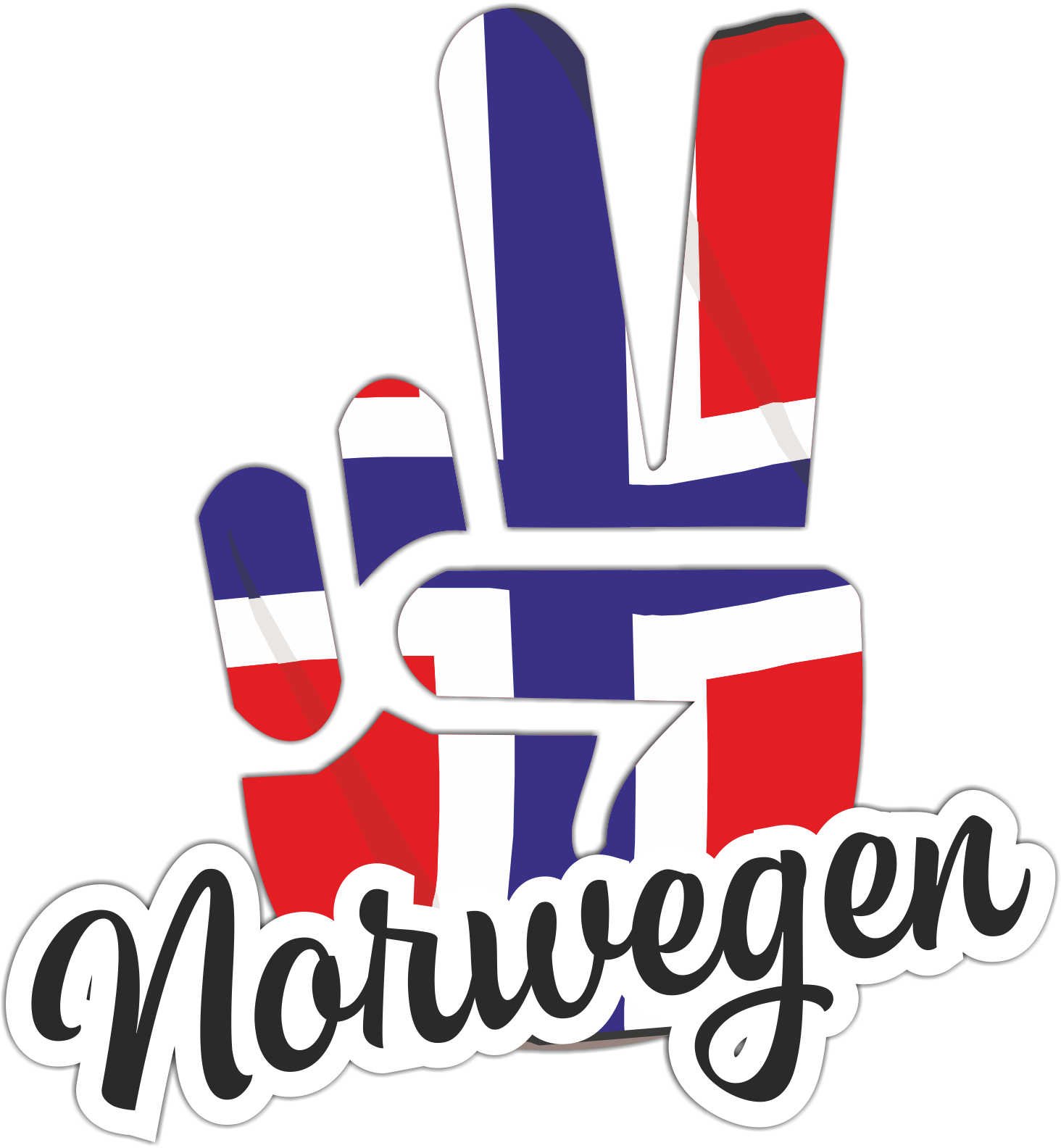 INDIGOS UG - Aufkleber - Autoaufkleber - Sticker - Norwegen - Victory - Sieg - Heckscheibe, Kofferraum - 15x12 cm von INDIGOS UG