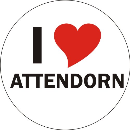 INDIGOS UG Aufkleber - Sticker - Autoaufkleber - I Love Attendorn - 8 cm Durchmesser rund - JDM - Die Cut - OEM - Auto - Heckscheibe - aussenklebend, rund, Auto LKW Truck Stadt von INDIGOS UG