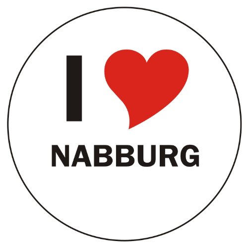 INDIGOS UG Aufkleber - Sticker - Autoaufkleber - I Love Nabburg - 8 cm Durchmesser rund - JDM - Die Cut - OEM - Auto - Heckscheibe - aussenklebend, rund, Auto LKW Truck Stadt von INDIGOS UG