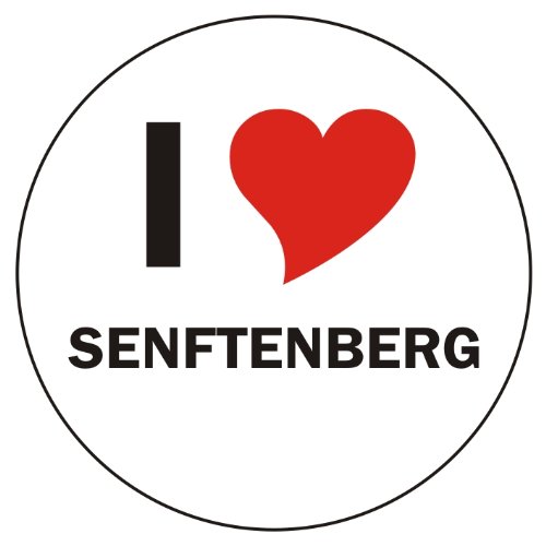 INDIGOS UG Aufkleber - Sticker - Autoaufkleber - I Love Senftenberg - 8 cm Durchmesser rund - JDM - Die Cut - OEM - Auto - Heckscheibe - aussenklebend, rund, Auto LKW Truck Stadt von INDIGOS UG