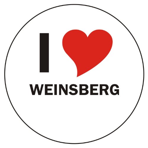INDIGOS UG Aufkleber - Sticker - Autoaufkleber - I Love Weinsberg - 8 cm Durchmesser rund - JDM - Die Cut - OEM - Auto - Heckscheibe - aussenklebend, rund, Auto LKW Truck Stadt von INDIGOS UG
