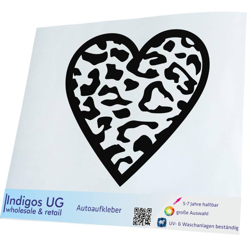 INDIGOS UG Auto Aufkleber Auto - 200x183 mm - Leopard - schwarz - Selbstklebender Sticker für Auto, Fenster, Bus oder LKW - UV-beständig & wetterfest von INDIGOS UG