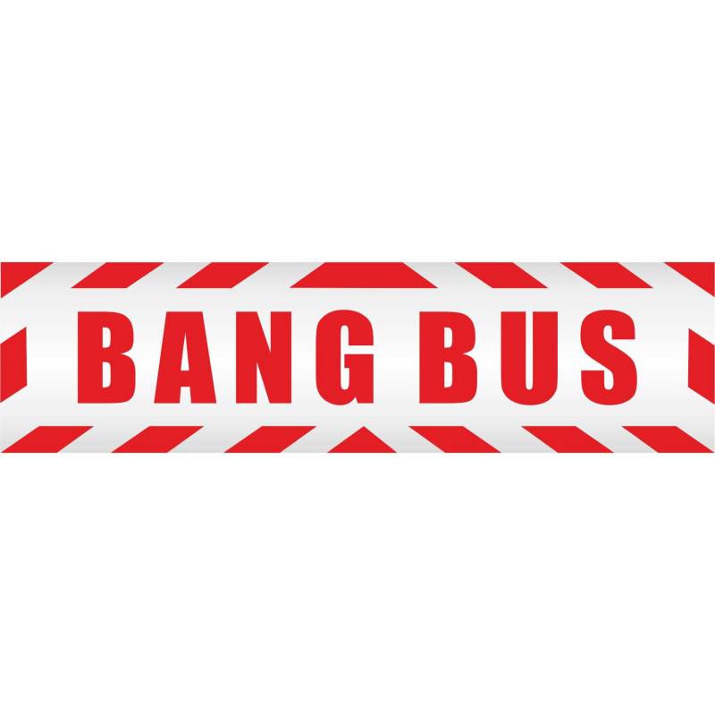 INDIGOS UG - Magnetschild Bang Bus mit Rahmen 30 x 8 cm - Magnetfolie für Auto - LKW - Truck - Baustelle - Firma von INDIGOS UG