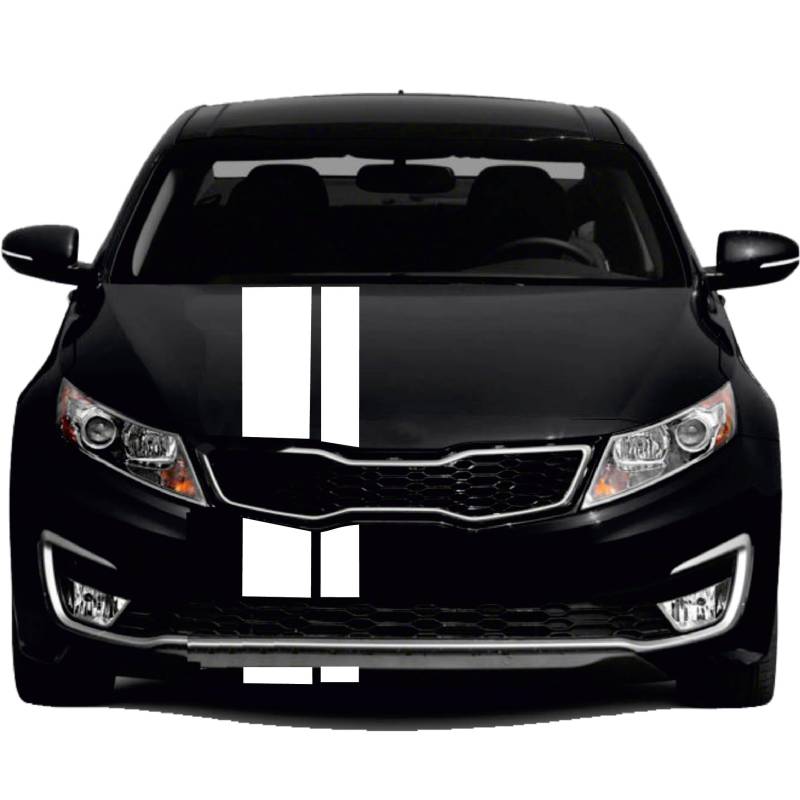 INDIGOS UG - Viperstreifen Auto - M200 glänzend - 2 Streifen weiß - 400 cm x 20 cm & 400 cm x 5 cm - dezente Streifen - ohne Übertragungsfolie - Tuning - Viper - Racingstreifen - Autoaufkleber von INDIGOS UG