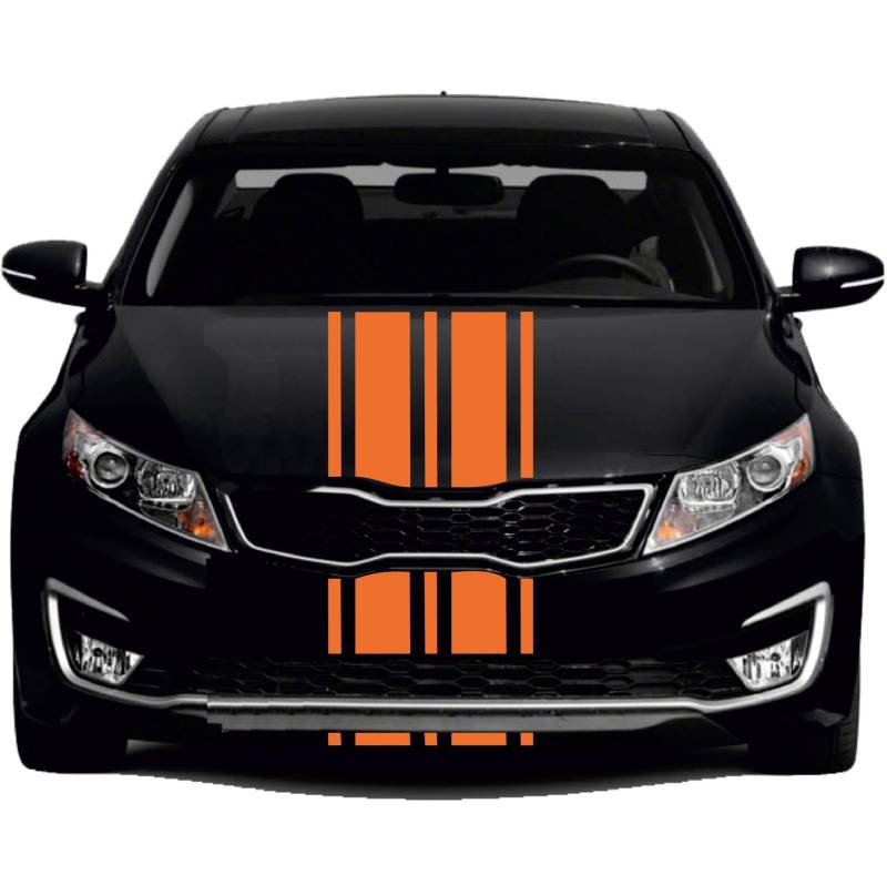 INDIGOS UG - Viperstreifen Auto - M208 glänzend - 5 Streifen pastellorange - 2x400cm x 15cm & 3x400cm x 3cm - mit Übertragungsfolie - Tuning - Viper - Racingstreifen - Autoaufkleber - Zierstreifen von INDIGOS UG