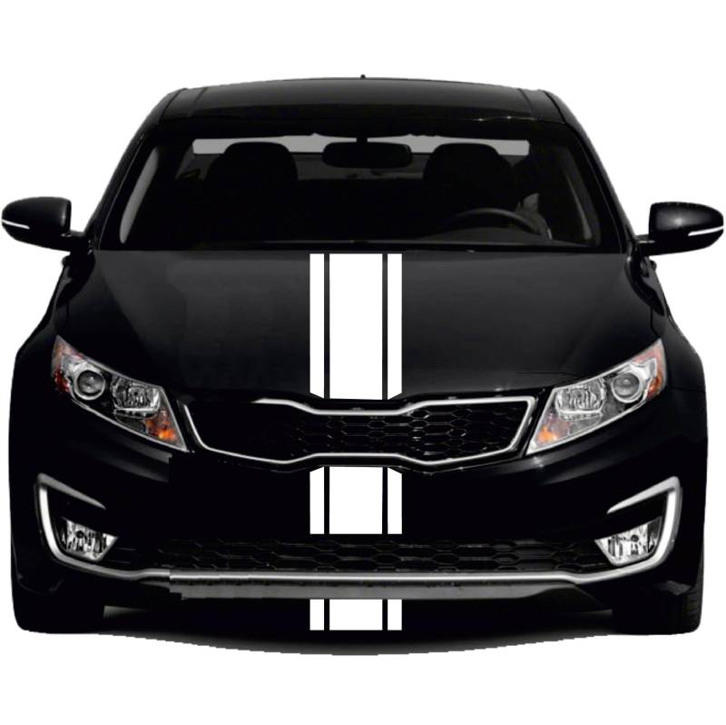 INDIGOS UG - Viperstreifen Auto - M212 matt - 3 Streifen weiß - 400x20cm & 2x400x5cm - extravanter 3ér - mit Übertragungsfolie - Tuning - Viper - Racingstreifen - Autoaufkleber - Zierstreifen von INDIGOS UG