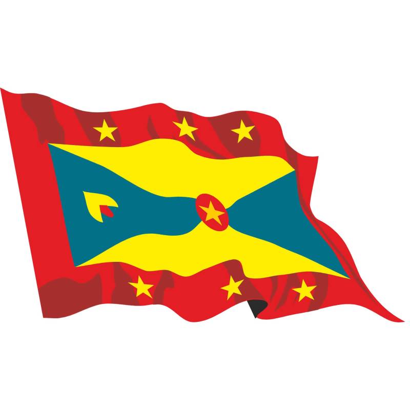 INDIGOS Autoaufkleber - Aufkleber Fahne A-LS62 Grenada - Grenada 10 cm farbig - bunt - wehend von INDIGOS