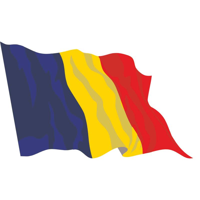 INDIGOS UG Auto Aufkleber Rumänien 15 cm - wehend - LS147 - Autoaufkleber Fahne - Sticker Flagge - Heckscheibe, Spoiler, Tuning - UV-beständig und selbstklebend von INDIGOS