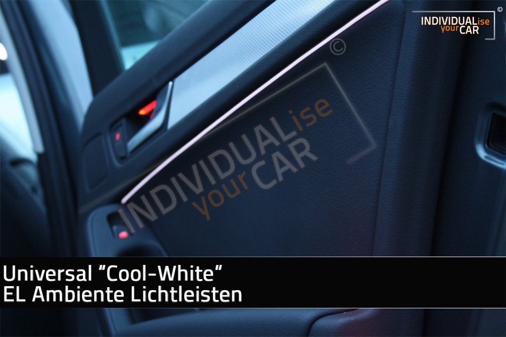 Universal EL Ambiente Lichtleiste Ambientebeleuchtung Innenraumbeleuchtung in 1m, 2m und 3m (1m, Cool-White) von INDIVIDUALise your CAR