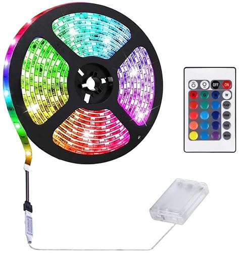 INF Lichtleiste mit Fernbedienung LED RGB 2 m IP65 wasserbeständig, LED Streifen für Fahrradreifen, TV, PC Bildschirm, Weihnachten, Party von INF