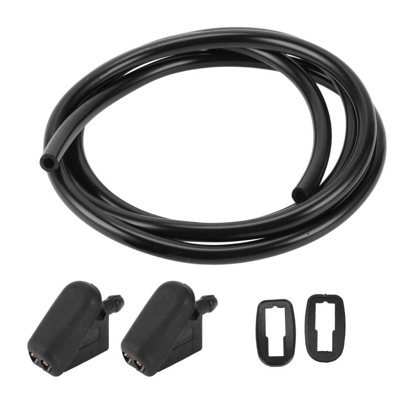 INFINAUTO Frontscheibenwaschdüse mit Dichtung, Fluidschlauch Nr. 61667146377 für Mini Cooper Hatchback und S (R50, R53) 2002-2006 Schwarz von INFINAUTO