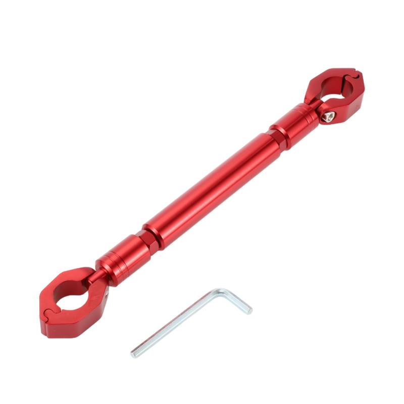 INFINAUTO Motorrad Querlenker, Lenker 31cm / 12,20" Motorrad Lenkererweiterung mit kleinem Schraubenschlüssel Rot, 1 Set von INFINAUTO