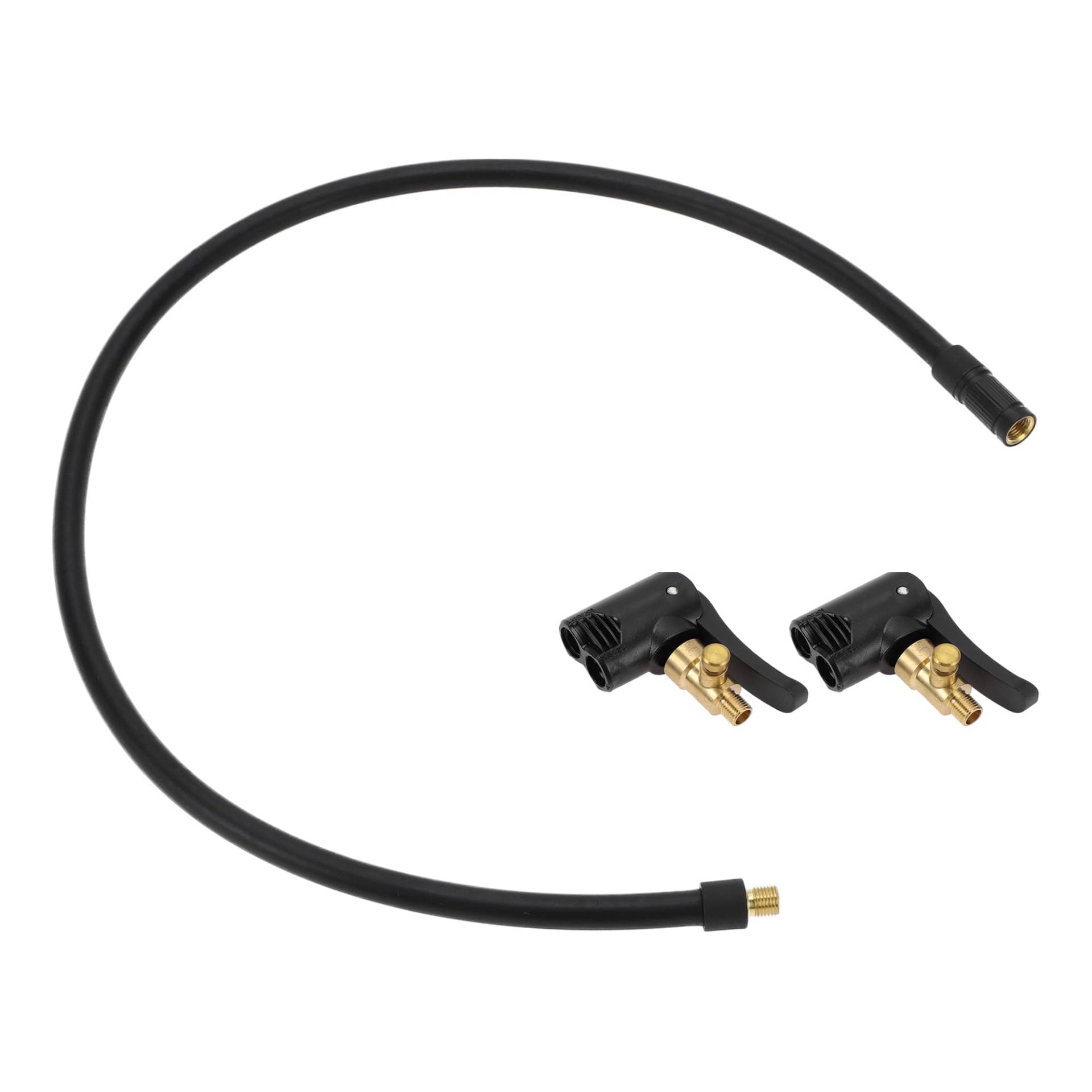 INFINAUTO Reifenfüllschlauch Autoventil Verlängerungsschlauch 23,62 Zoll 7,8 mm ID für Auto Luftpumpe Adapter Reifenventil mit ablassbarem Luftanschluss Gummi Schwarz Langlebig von INFINAUTO